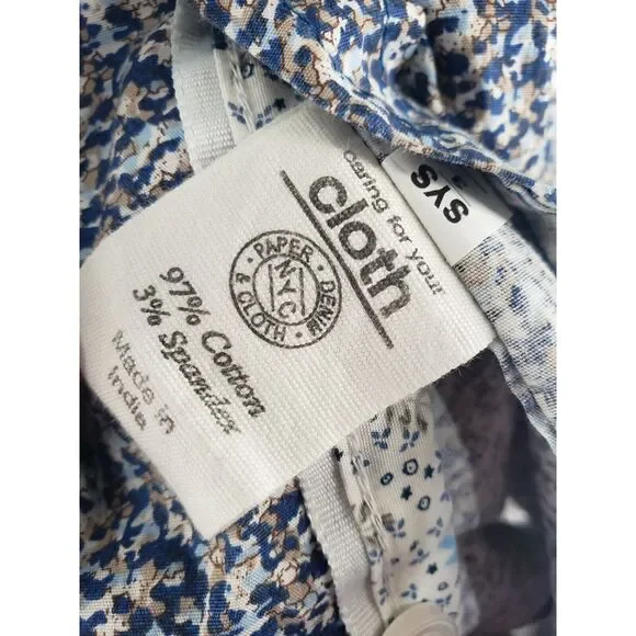 Paper Denim & Cloth Size Large Floral Print Button Up Long Sleeve Dual Pockets - Picture 5 of 7